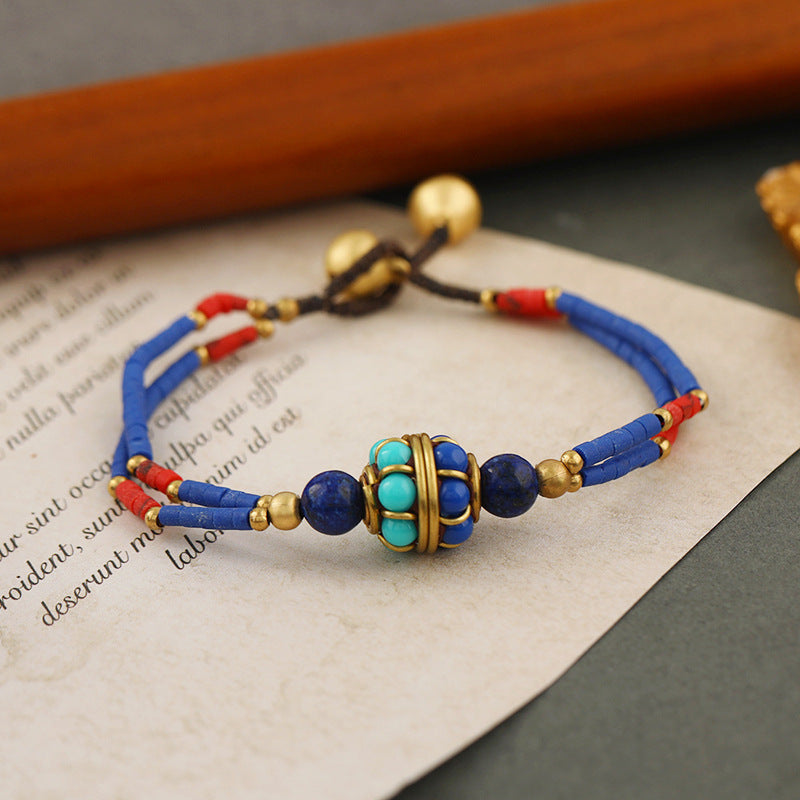 Wholesale Tibetan Retro Nepalese Braided Bell Bracelet
